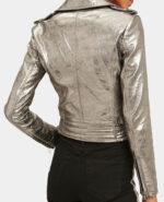 Silver Metallic Dylan Biker Stylish Leather Jacket