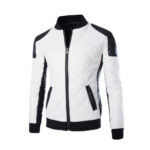 Two Tone Quilted Leather Jacket