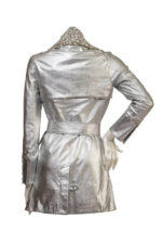 Vintage 1990s Silver Metallic Leather Jacket