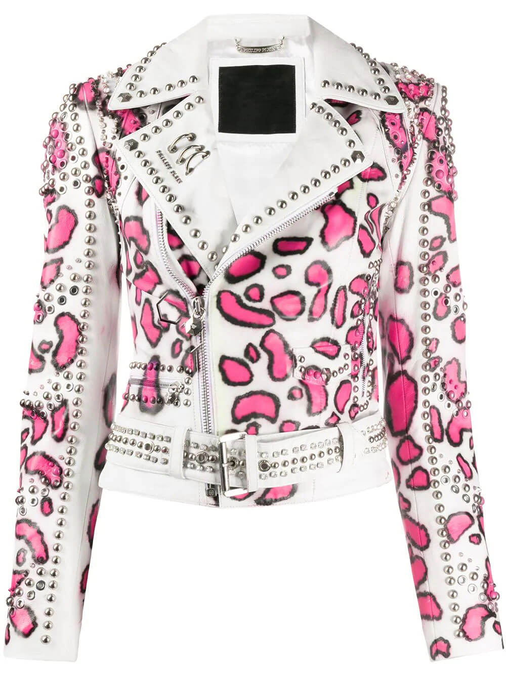 White-Philipp-Plein-Animal-Print-Stud-Jacket-(5) White Philipp Plein Animal Print Stud Jacket