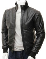 Black Bomber Leather Jacket