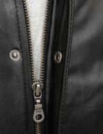 Black Bomber Leather Biker Jacket
