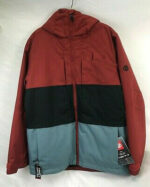 Rusty Red Color Block Satin Jacket