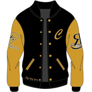 Custom Design Yellow and Black Varsity Jacket