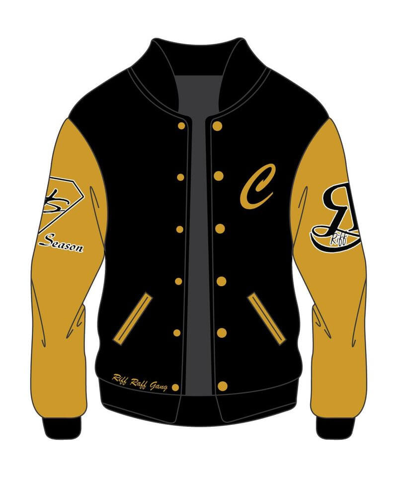 Moj Custom Orders Design Yellow and Black Varsity Jacket
