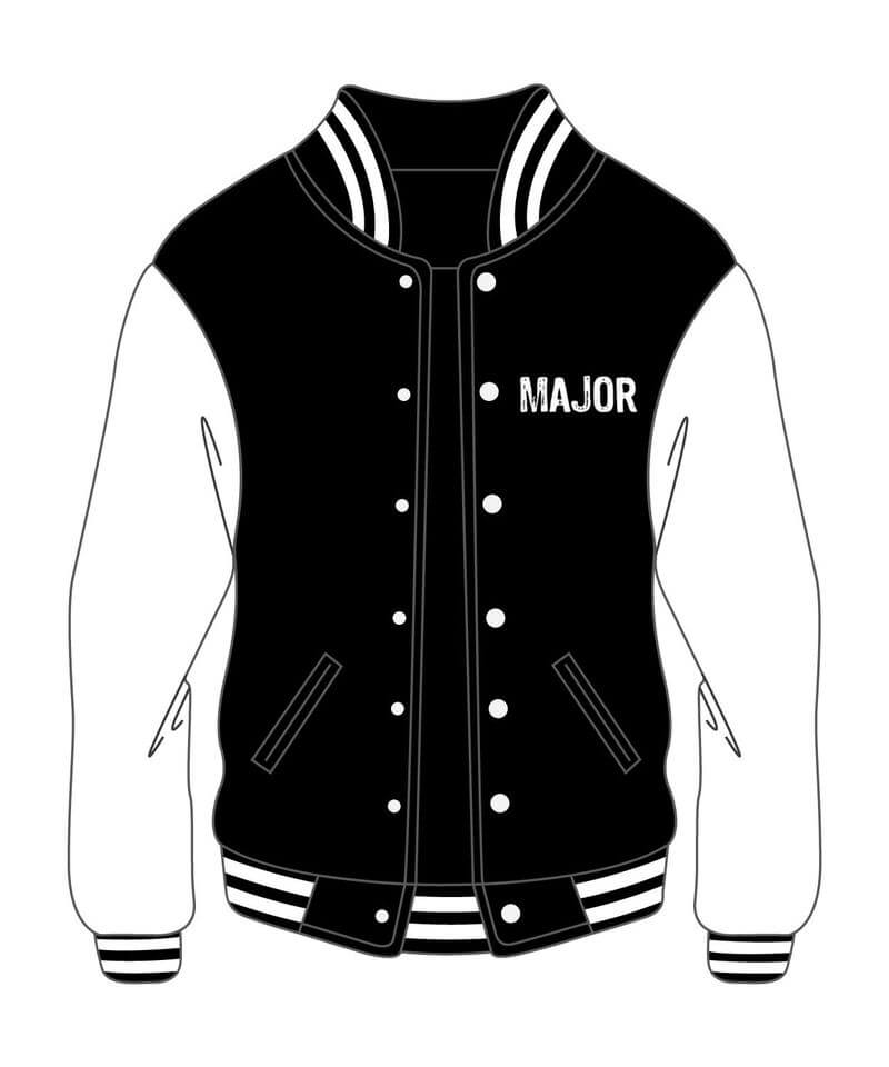 70975875_2376689782459952_1283086595955621888_n Custom Varsity Major Black And White Jacket