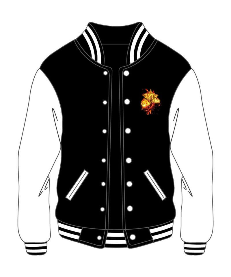 73192124_2804099136307287_6453951552158695424_n Custom Design Black & White Varsity Bomber Jacket