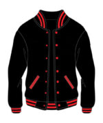 Custom Black And Red Varsity Jacket
