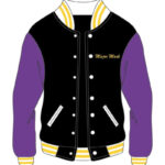 Custom Black and Purple Mens Varsity Jacket
