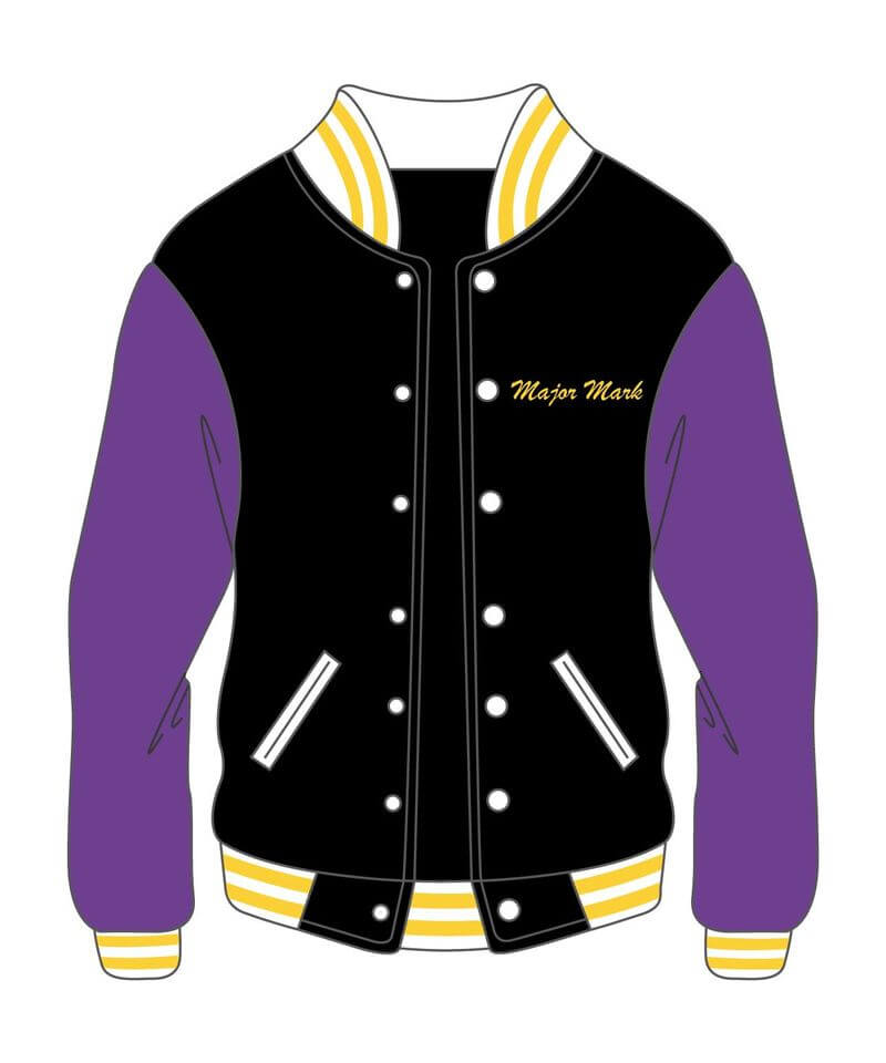 Dark Purple Varsity Jacket with Hood