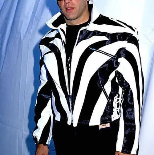 Andrew Dice Clay White and Black Leather Jacket