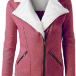 Berry Wool White Fur Women's Zip Up Jacket