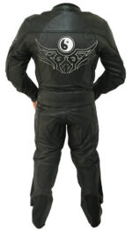 Black Motorcycle Racing Sports Leather Suit
