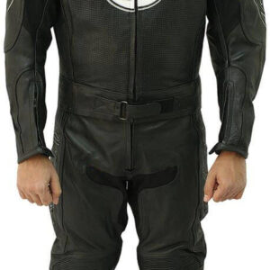 Black Motorcycle Racing Sports Leather Suit