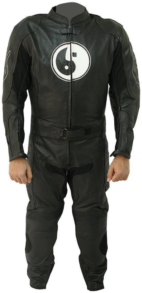Black Motorcycle Racing Sports Leather Suit (2) Black Motorcycle Racing Sports Leather Suit