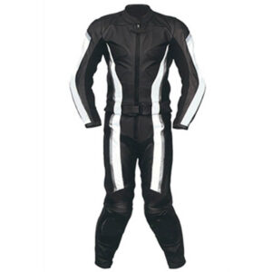 Black Motorcycle Sports Racing Leather Suit