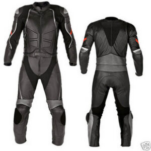 Black Night Rider Motorcycle Racing Leather Suit