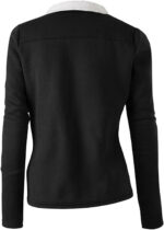 Black Wool White Fur Women's Zip Up Jacket