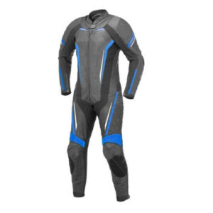 Black and Blue Motorcycle Racing Sports Leather Suit