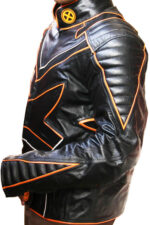 Black and Orange Motorcycle Racing Sports Leather Suit