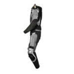 Black and Silver Motorcycle Racing Leather Suit