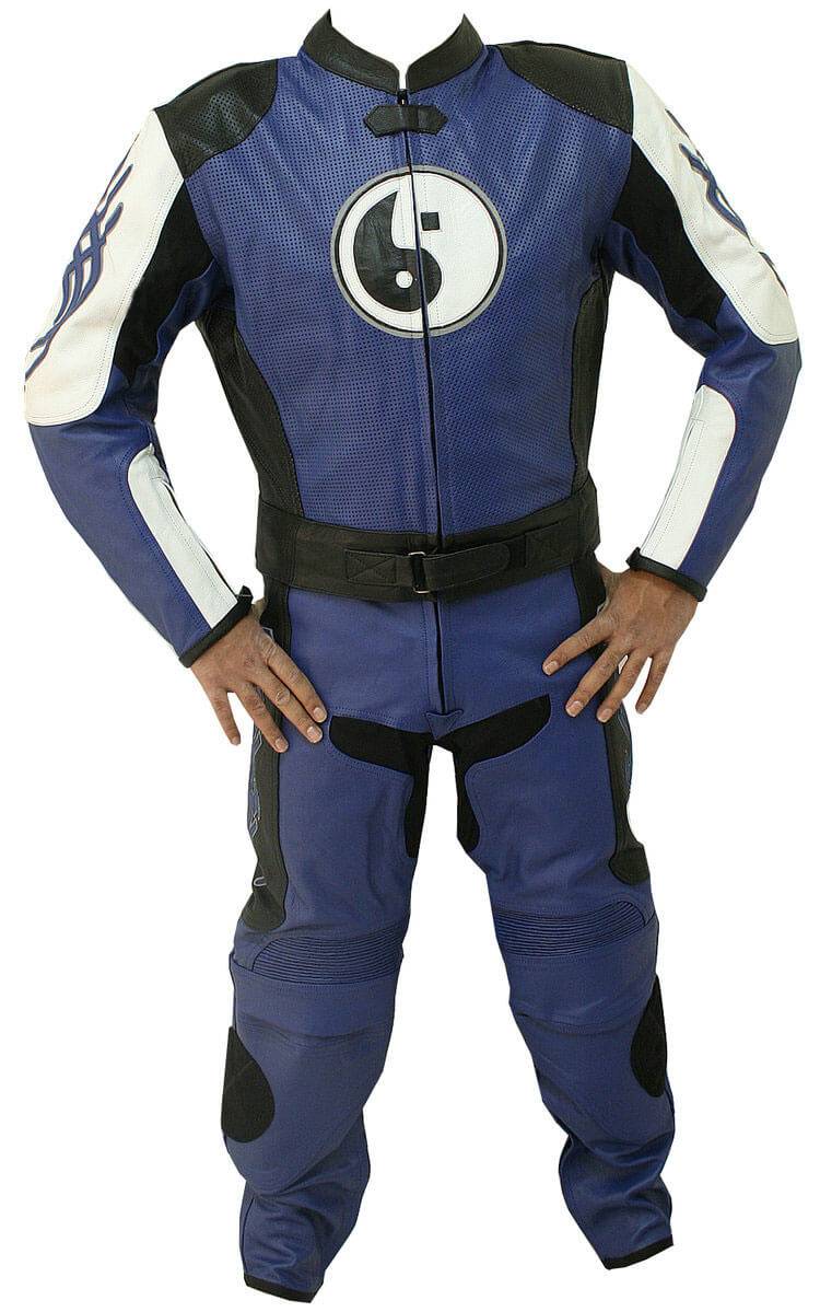 Blue Motorcycle Racing Sports Leather Suit (2) Blue Motorcycle Racing Sports Leather Suit