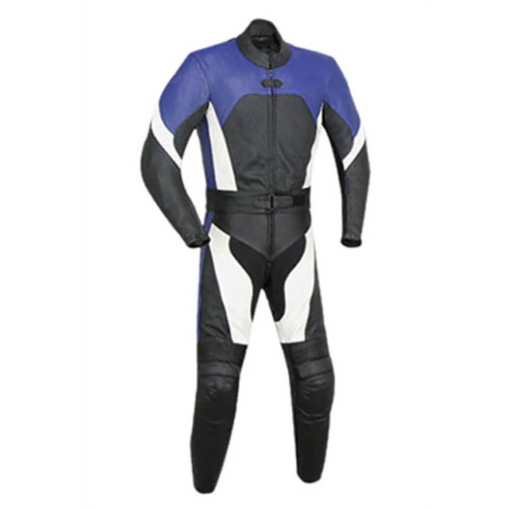 Blue and Black Motorcycle Racing Leather Suit Blue and Black Motorcycle Racing Leather Suit