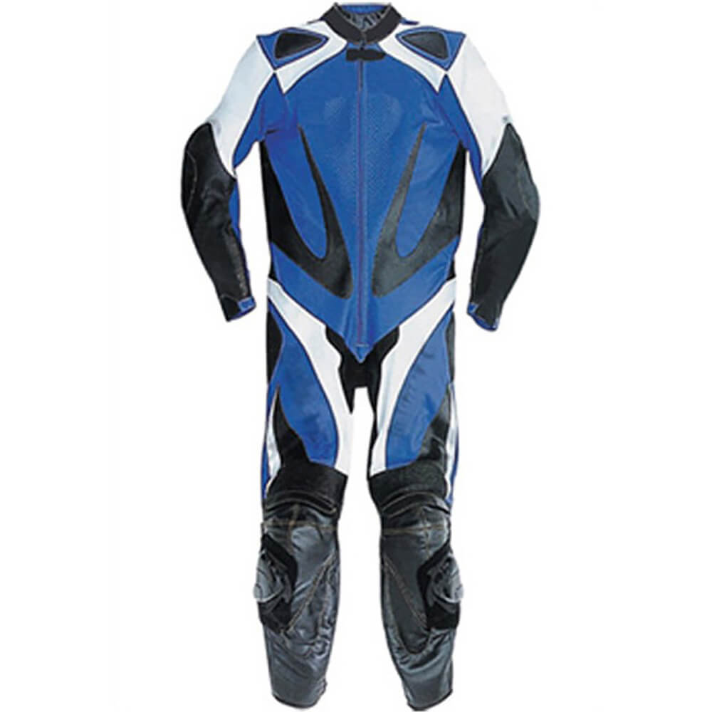 Blue and Black Motorcycle Sports Racing Leather Suit Blue and Black Motorcycle Sports Racing Leather Suit