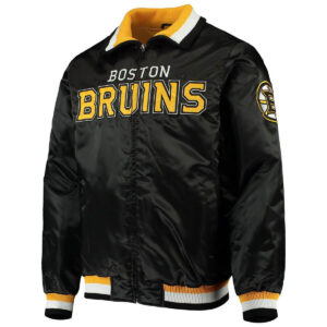 Boston Bruins Captain II Black and Gold Satin Jacket