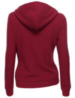 Burgundy Women's Zipper Long Sleeved Wool Jacket