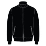 Custom Black Leather Bomber Jacket