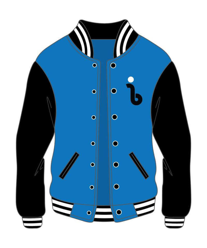 Maker of Jacket Custom Orders Design Blue and White Varsity