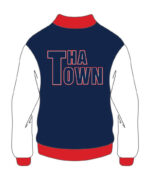 Custom Design Blue And White Varsity Jacket For Women