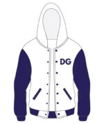 Custom White and Purple Varsity Cotton Jacket