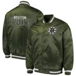 Green Boston Bruins Satin Jacket