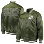 Green New York Rangers Satin Jacket