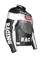Honda CBR Black Silver Motorcycle Leather Jacket