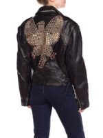 Jeff Hamilton Studded Eagle Leather Biker Jacket