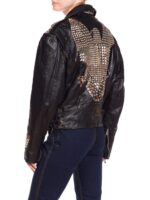 Jeff Hamilton Studded Eagle Leather Biker Jacket