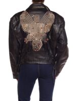 Jeff Hamilton Studded Eagle Leather Biker Jacket
