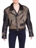 Jeff Hamilton Studded Eagle Leather Biker Jacket