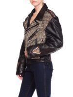 Jeff Hamilton Studded Eagle Leather Biker Jacket