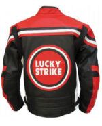 Lucky Strike Black and Red Motorcycle Leather Jacket