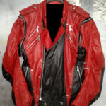 Michael Jackson Red Black Leather Studded Jacket