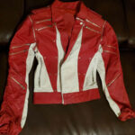 Michael Jackson Red White Leather Studded Jacket