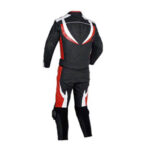 Motorcycle Black, Red and White Racing Leather Suit