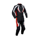 Motorcycle Black, Red and White Racing Leather Suit