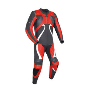 Motorcycle Red and Black Sports Racing Leather Suit