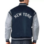 Navy/Gray New York Yankees Varsity Satin Jacket