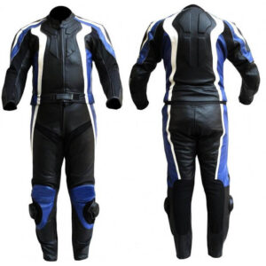 New Black Blue Motorcycle Sports Racing Leather Suit